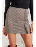 Checkered mini skirt with ruffles, black 0379 - Online store - Boutique